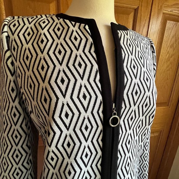 TAHARI - ARTHUR S. LEVINE - Diamond Jacquard Zip Topper - NEW with Tag - Picture 2 of 12